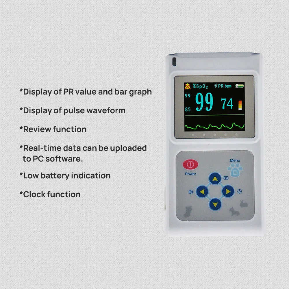 Veterinary Color Display CMS60D-VET Pulse Oximeter Spo2 Probe PR VET Monitor Meifu Market