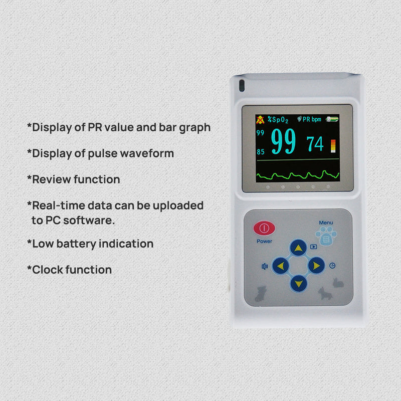 Veterinary Color Display CMS60D-VET Pulse Oximeter Spo2 Probe PR VET Monitor Meifu Market