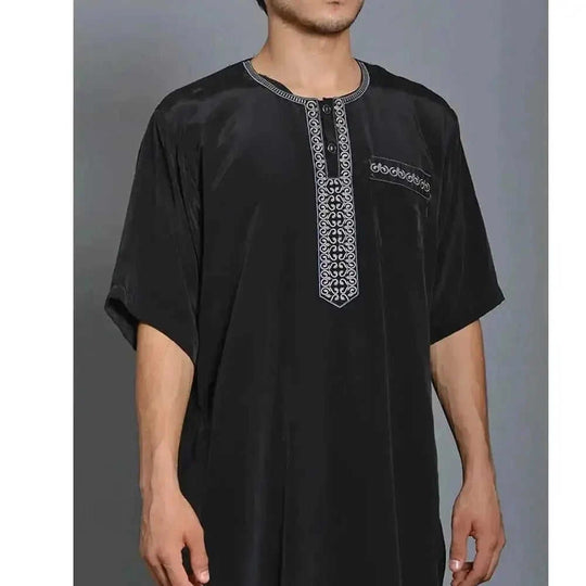 lightweight cotton thobe | breathable prayer robe | long sleeve arabic robe | ultrasonic cleaning