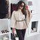 New Stand Collar Batwing Sleeves Cloak Top With Belt Ins Fashion Temperament Jacket Woolen Sweater Outwear For Women Cloth...