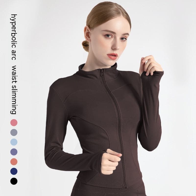 Outer Wear Long Sleeve Quick-drying Skinny Yoga Clothes Slim Fit Slimming Fitness Running Yoga Sports Jacket Meifu Market