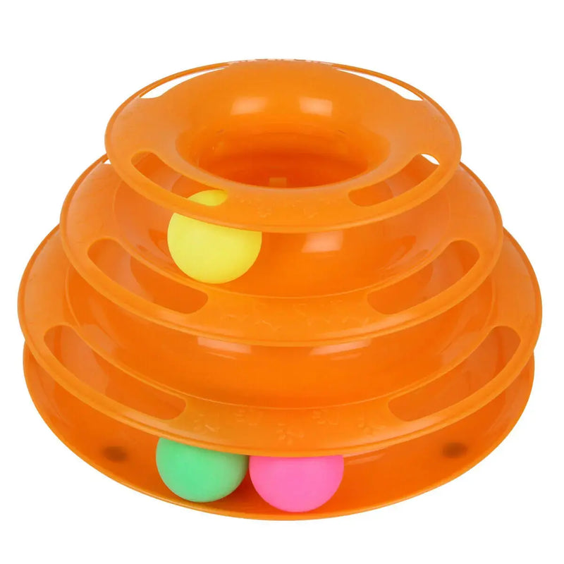 Pet Cat Crazy Ball Disk Interactive Toys Amusement Plate Trilaminar Funny Toy Meifu Market