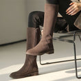Women's Solid Color Fashion Frosted Long Martin Suede Boots Meifu Market