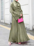 modest lace abaya | pleated kaftan dress | long sleeve prayer dress | energy saving