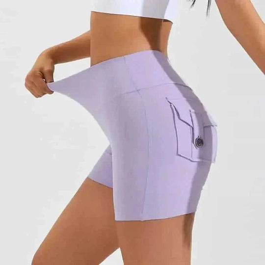 high-waisted compression shorts | quick-dry nylon fabric | 4-way stretch material | energy saving