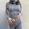 Hoodie Suit Women Leisure Sexy Zip Long Sleeve Sweater And High Waist Long Pants Set Meifu Market