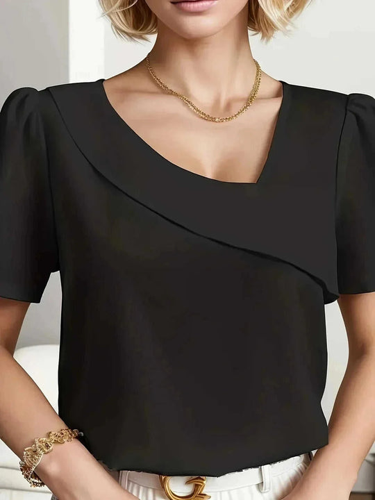 plus size blouse | loose fit shirt women | elegant short sleeve blouse | energy saving