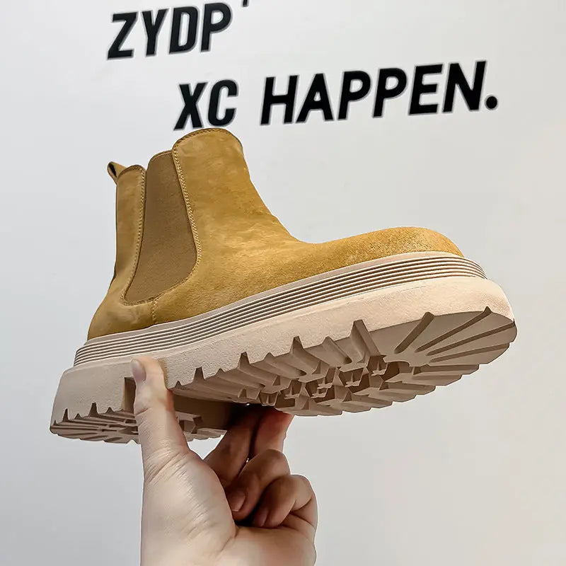 Chelsea Men's Low-top Smoke Pipe Platform Martin Boots Meifu Market