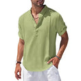 linen blend fabric | relaxed fit shirt | beach vacation wear | energy saving