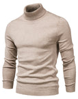 Men's Solid Color Slim Pullover Turtleneck Sweater Winter Casual Tops Clothing Meifu Market