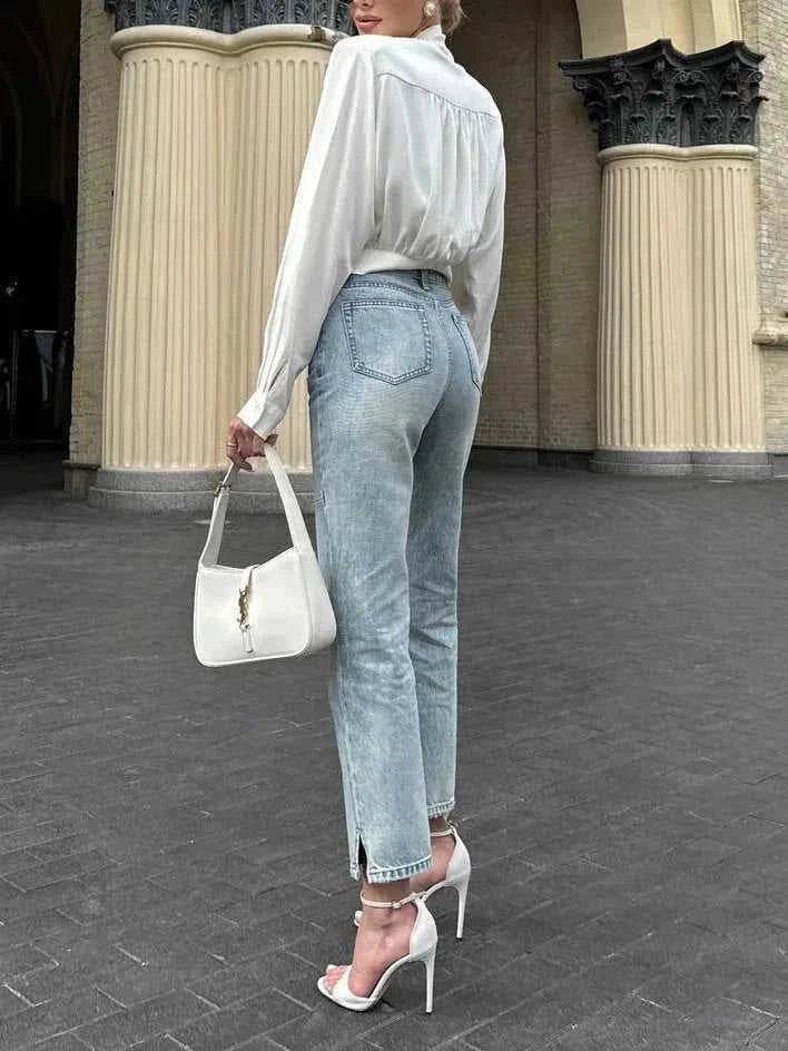 stretch cotton fabric | machine washable blouse | office work blouse | ultrasonic cleaning