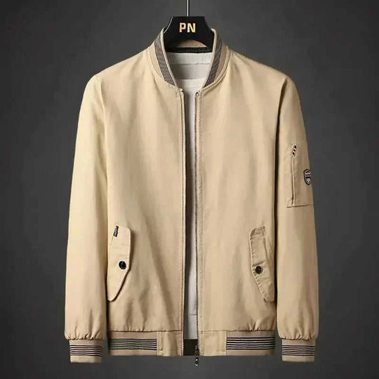 lightweight baseball jacket | mens spring coat | water-resistant windbreaker | energy saving