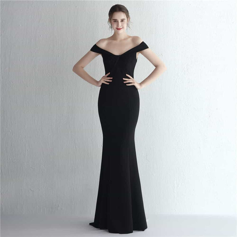Women's Slim-fit Off-shoulder Long Dress