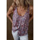 pleated u-neck vest | printed sleeveless top | lightweight breathable fabric | energy saving