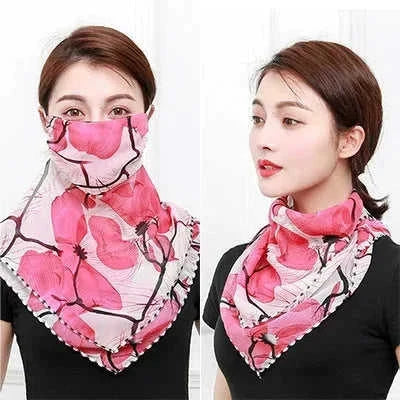 silk neck scarf with upf protection | lightweight sun protection scarf | versatile travel neck gaiter | ultrasonic cleaning