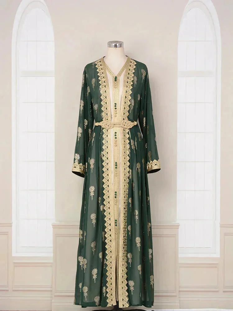 premium cotton blend fabric | plus size abaya dress set | modest islamic clothing women | ultrasonic cleaning