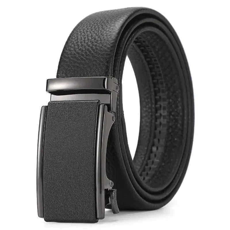 genuine leather automatic belt | automatic buckle leather belt | boys adjustable leather belt | energy saving