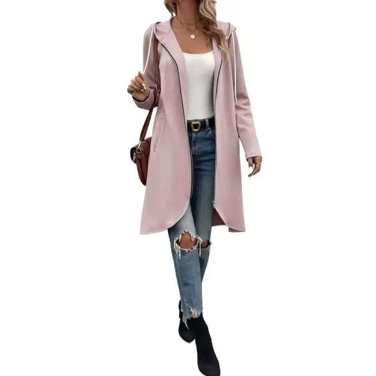 Personality Street Zip Hooded Long Velvet Lining Sweatshirt Meifu Market