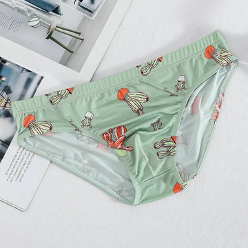 Briefs Printed Ice Silk Underwear Breathable Refreshing Thin Panties Meifu Market