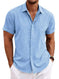 Men's Solid Color Loose Linen Short-sleeved T-shirt White - lifestyle usage image