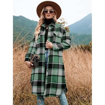 Coat Side Slit Lapel Loose Wool Meifu Market