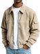 Men's Retro Corduroy Jacket - Casual Long Sleeve Pocket Coat Navy Blue - lifestyle usage image