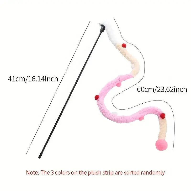 interactive cat toy | soft plush cat teaser | kitten play stick | ultrasonic cleaning