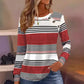Casual Button Striped Long Sleeve Women's T-shirt Meifu Market