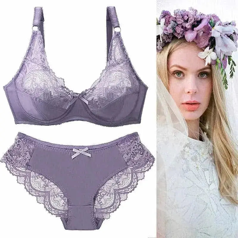 lace bra set | french lingerie set | breathable lace underwear | energy saving