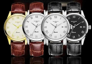 Sanda Korean Fashion Watch – Genuine Leather Strap Quartz Unisex, 4 Colors × 2 Sizes