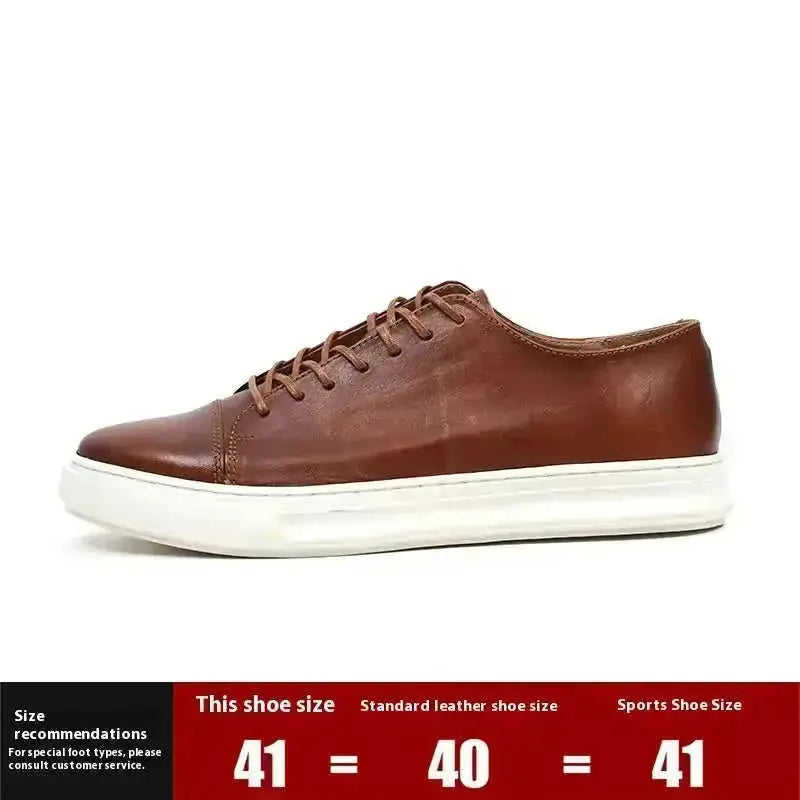 Men's Handmade First-grain Horse Leather Distressed Casual Shoes Meifu Market