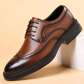 Hollow Leather Shoes Men's Business Formal Wear Casual Meifu Market
