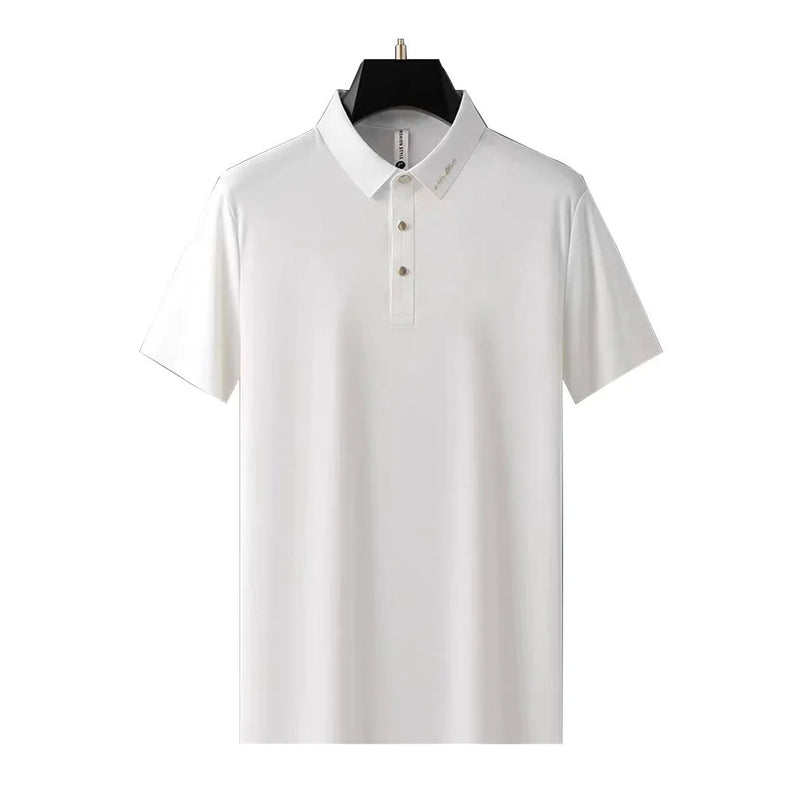 seamless ice silk polo shirt | moisture-wicking polo shirt for men | lightweight summer polo shirt | ultrasonic cleaning