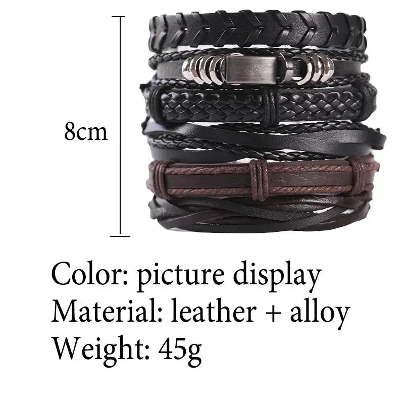 genuine leather bracelet | adjustable woven bracelet | multi-layer charm bracelet | ultrasonic cleaning