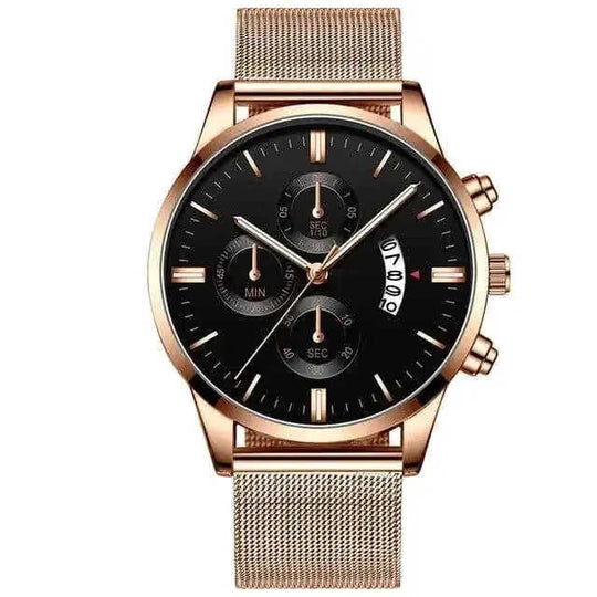 stainless-steel mesh band | 40mm case diameter | sapphire crystal glass | ultrasonic cleaning