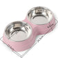 Double Pet Bowls Dog Food Water Feeder Stainless Steel Pet Drinking Dish Feeder Cat Puppy Feeding Supplies Small Dog Accessories Meifu Market
