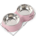 Double Pet Bowls Dog Food Water Feeder Stainless Steel Pet Drinking Dish Feeder Cat Puppy Feeding Supplies Small Dog Accessories Meifu Market