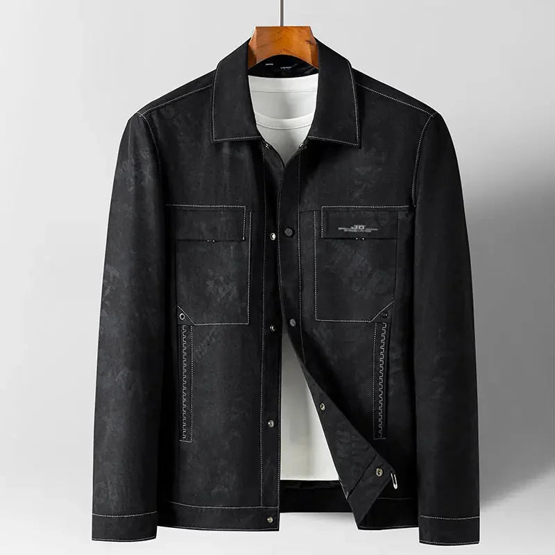 heavyweight denim jacket | single-breasted closure | durable cotton blend | ultrasonic cleaning