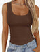 Elastic Slim-fit Vest Women's Square-neck Sleeveless Top Summer Clothing White - available style options