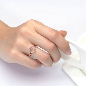 925 sterling silver lemon crystal love bow ring jewelry - Meifu Market