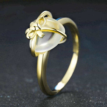 925 sterling silver lemon crystal love bow ring jewelry - Meifu Market