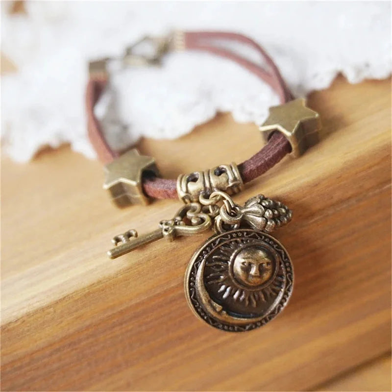 vintage tribal necklace | boho leather jewelry | double layered braided necklace | energy saving