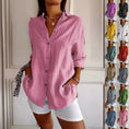 Lapel Long Sleeve Shirt Women's Single-breasted Pleated Shirt Meifu Market