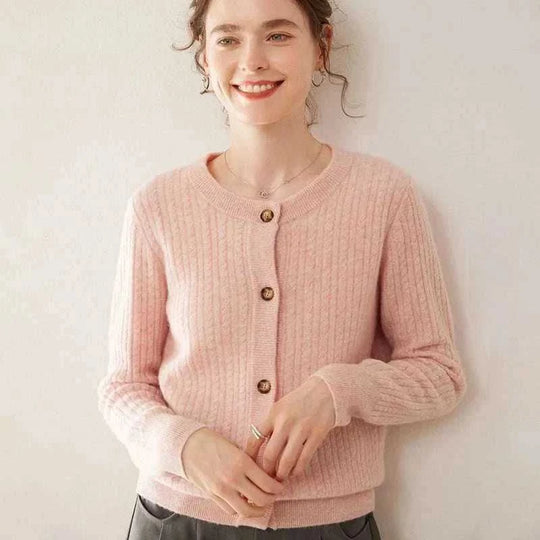 soft cashmere sweater | round neck cardigan | knitted sweater coat | ultrasonic cleaning