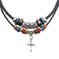 vintage tribal necklace | boho leather jewelry | double layered braided necklace | energy saving