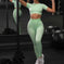 high-waisted yoga leggings | moisture-wicking workout set | seamless fitness apparel | energy saving