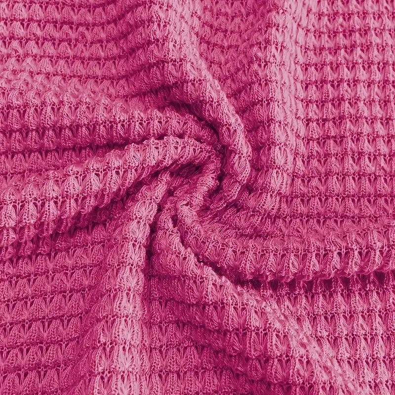 Plus Size Women's Casual V-Neck Pineapple Texture Knit Top Solid Color Long Sleeve Breathable Pullover For Spring Fall Meifu Market