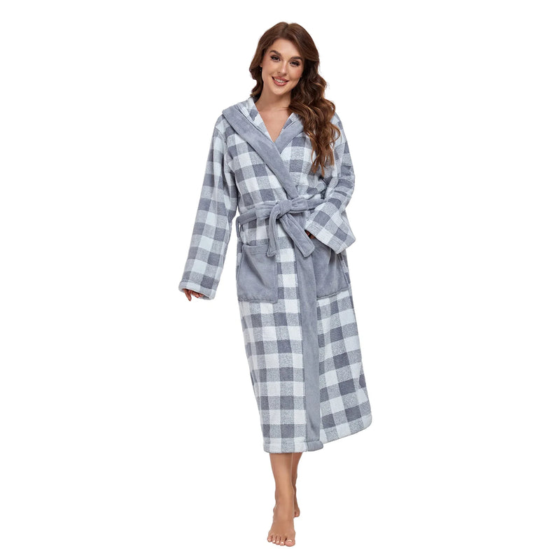 RONGTAI Luxury Plush Absorbency Robe For Women Extra Long Fleece Bathrobe With Hood & Pockets Warm Terry Cloth Loungewear Meifu Market