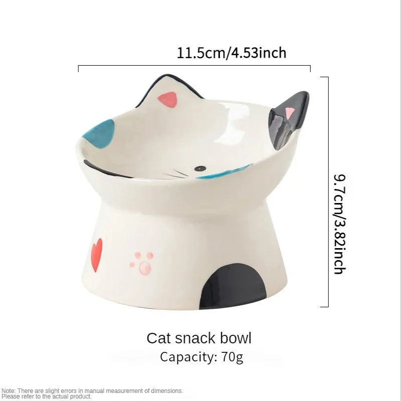 ceramic pet bowl | elevated dog bowl | inclined cat dish | ultrasonic cleaning
