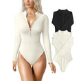 seamless shapewear jumpsuit | long sleeve bodysuit for women | slimming romper with zipper | ultrasonic cleaning